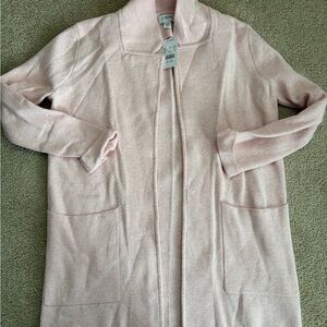 J. Crew Light Pink Open Front Cardigan